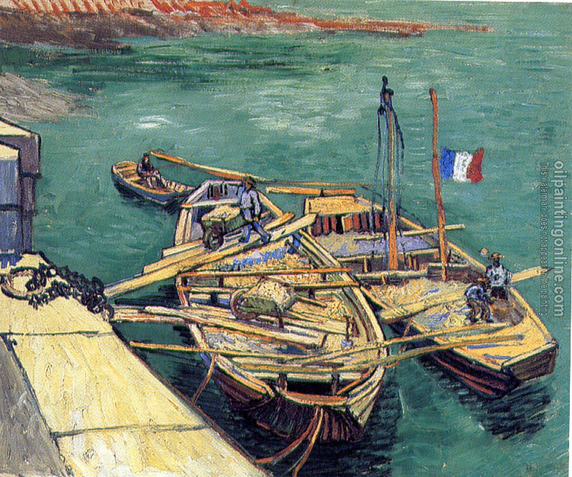Gogh, Vincent van - Quay with men unloading sand barges